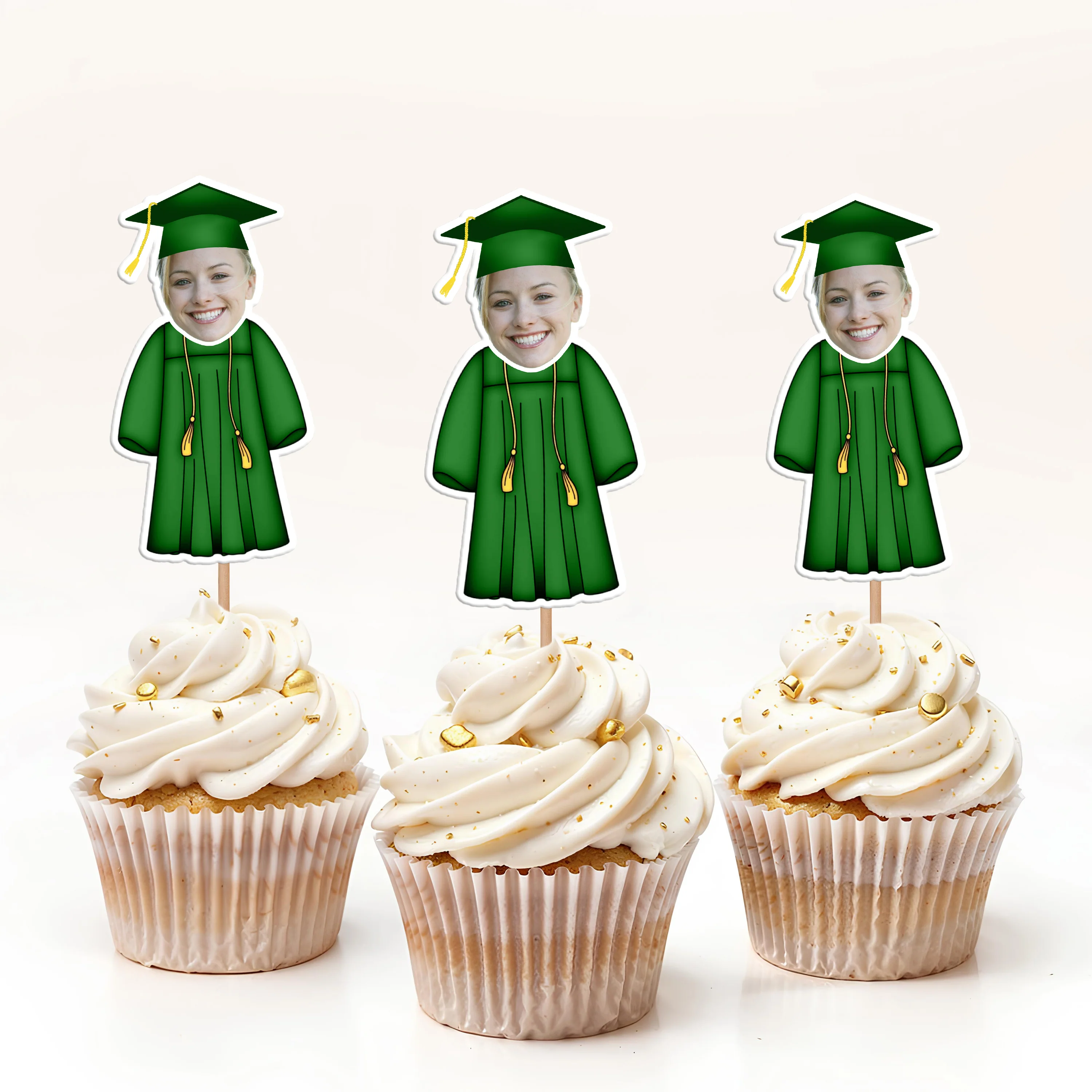 Custom Photo Senior Graduation Decoration Cupcake Toppers For Party TH10 892495 - Image 5