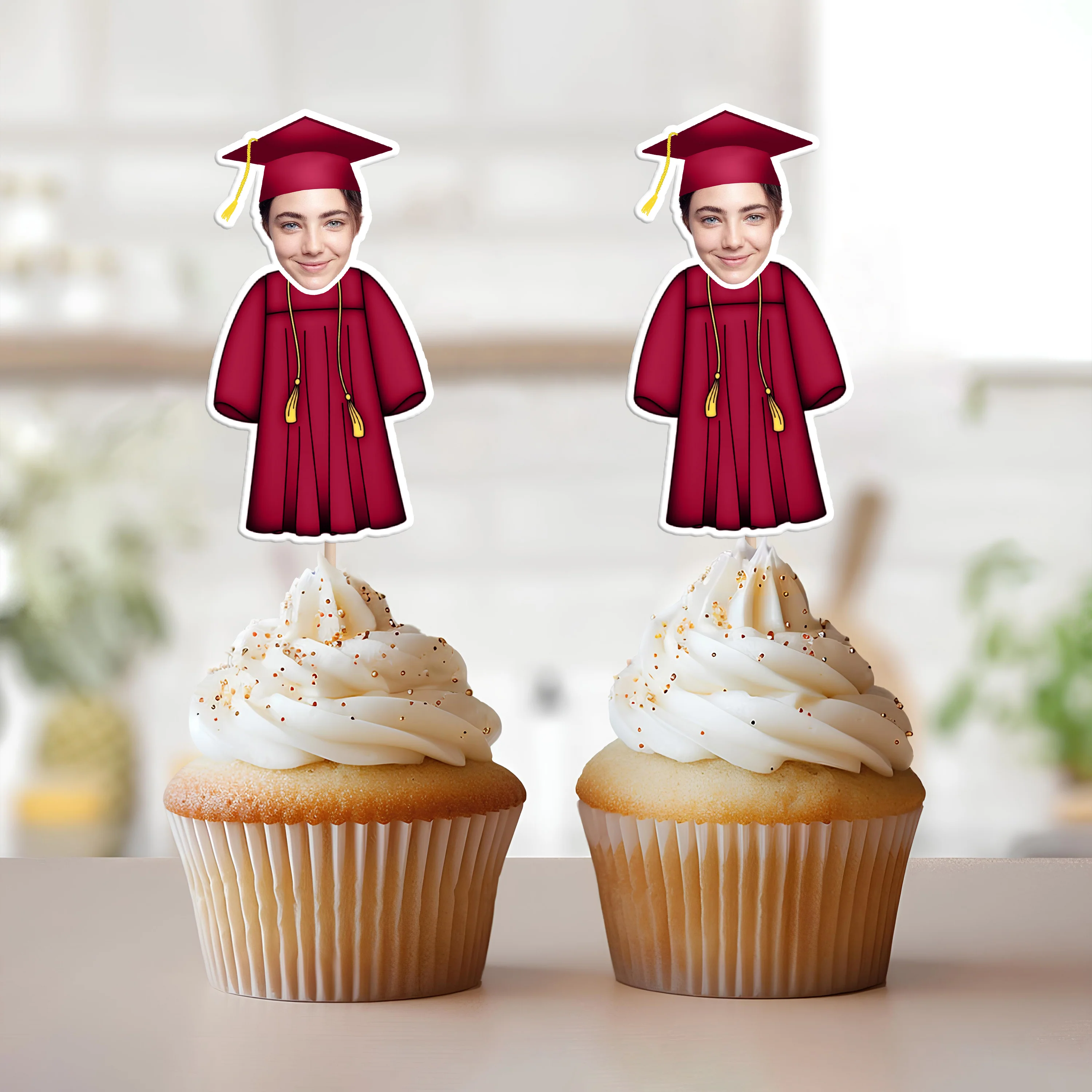 Custom Photo Senior Graduation Decoration Cupcake Toppers For Party TH10 892495 - Image 8