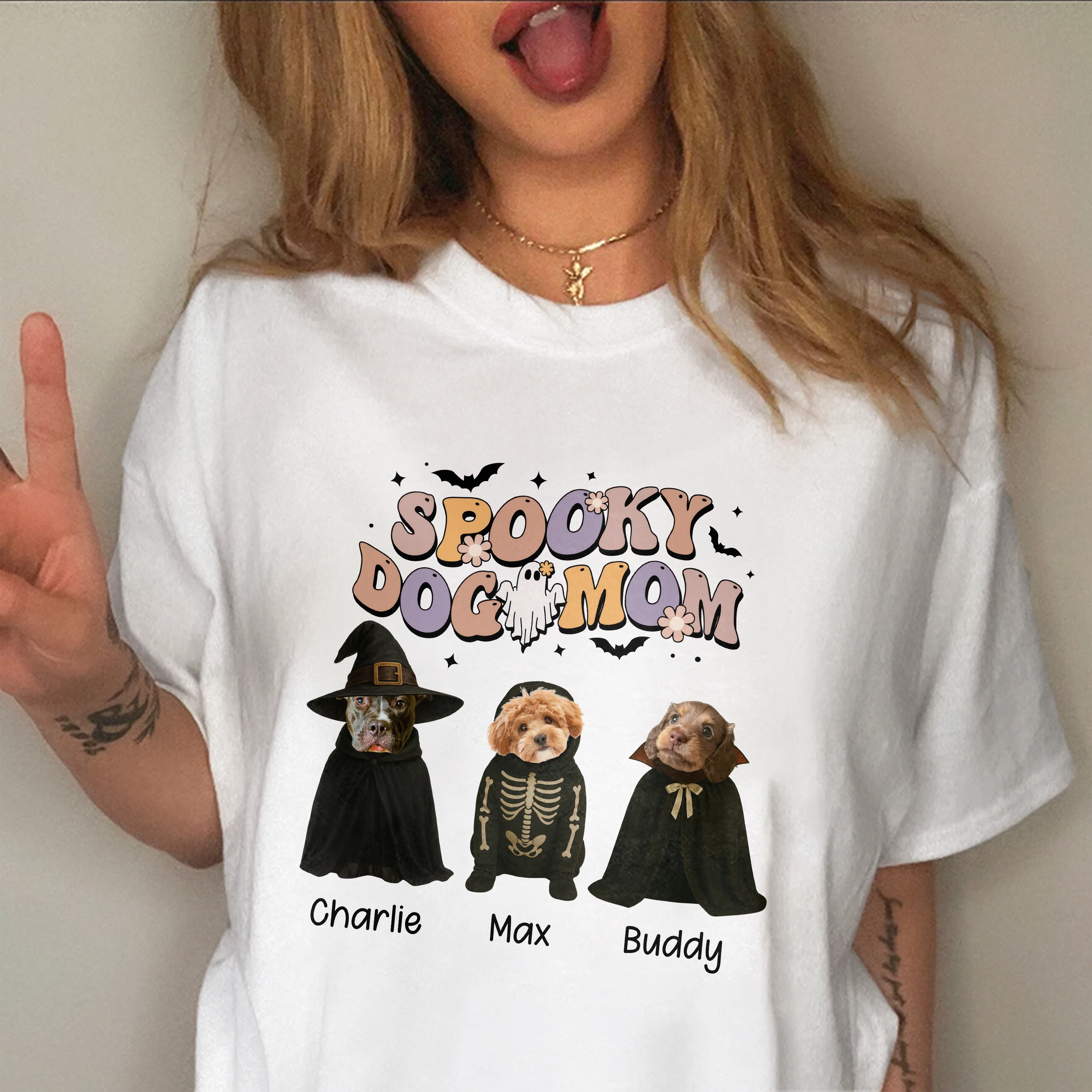 Custom Photo Spooky Dog Mom Comfort Shirt For Halloween TH10 896159 - Image 2