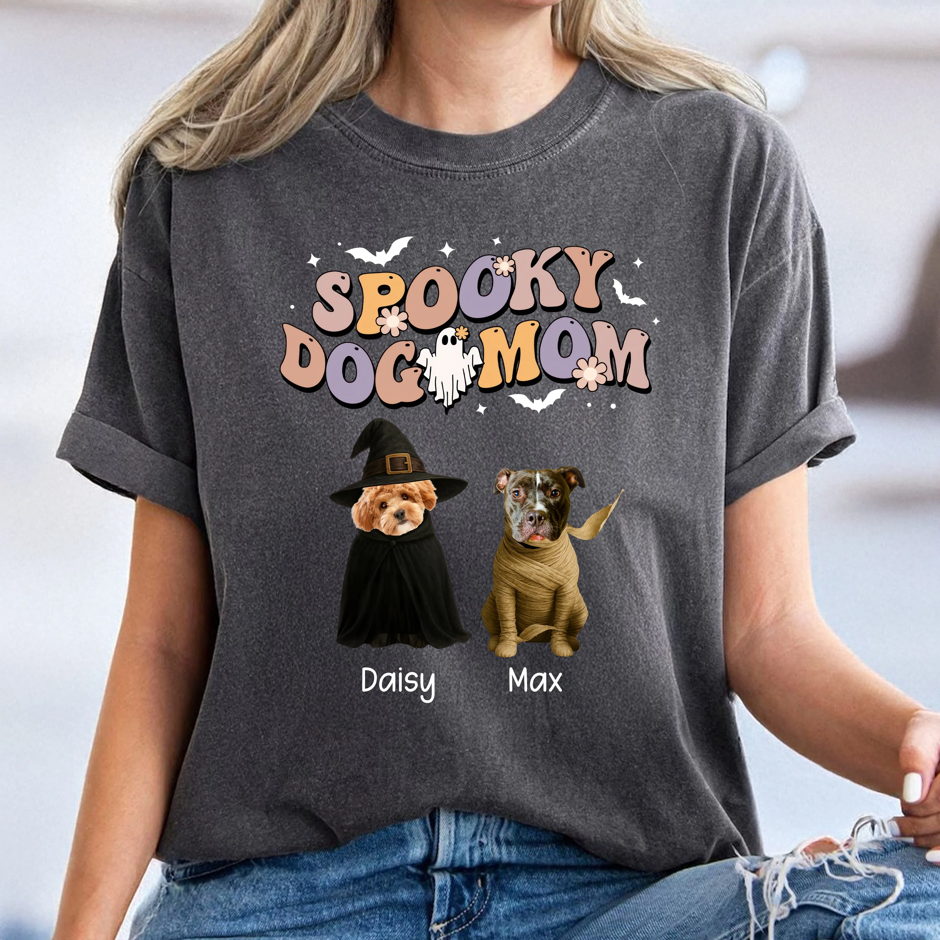 Custom Photo Spooky Dog Mom Comfort Shirt For Halloween TH10 896159 - Image 6