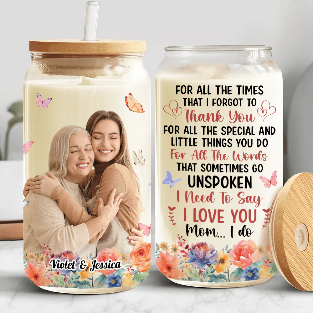 Custom Photo Thank You For All The Special Things Glass Can With Lid TA29 890737