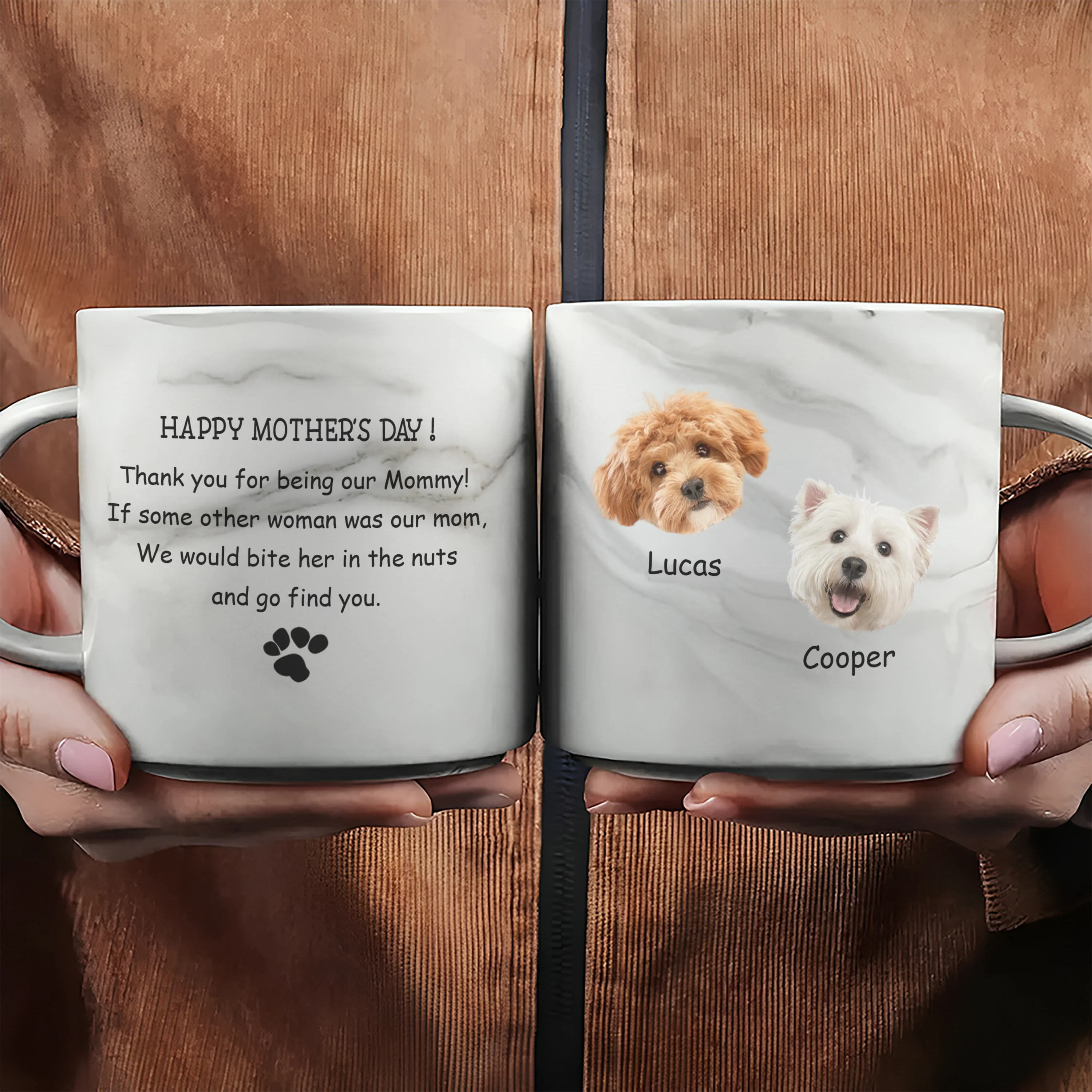 Custom Photo Thank You For Being My Mommy Marble Mug TH10 892441 - Image 4