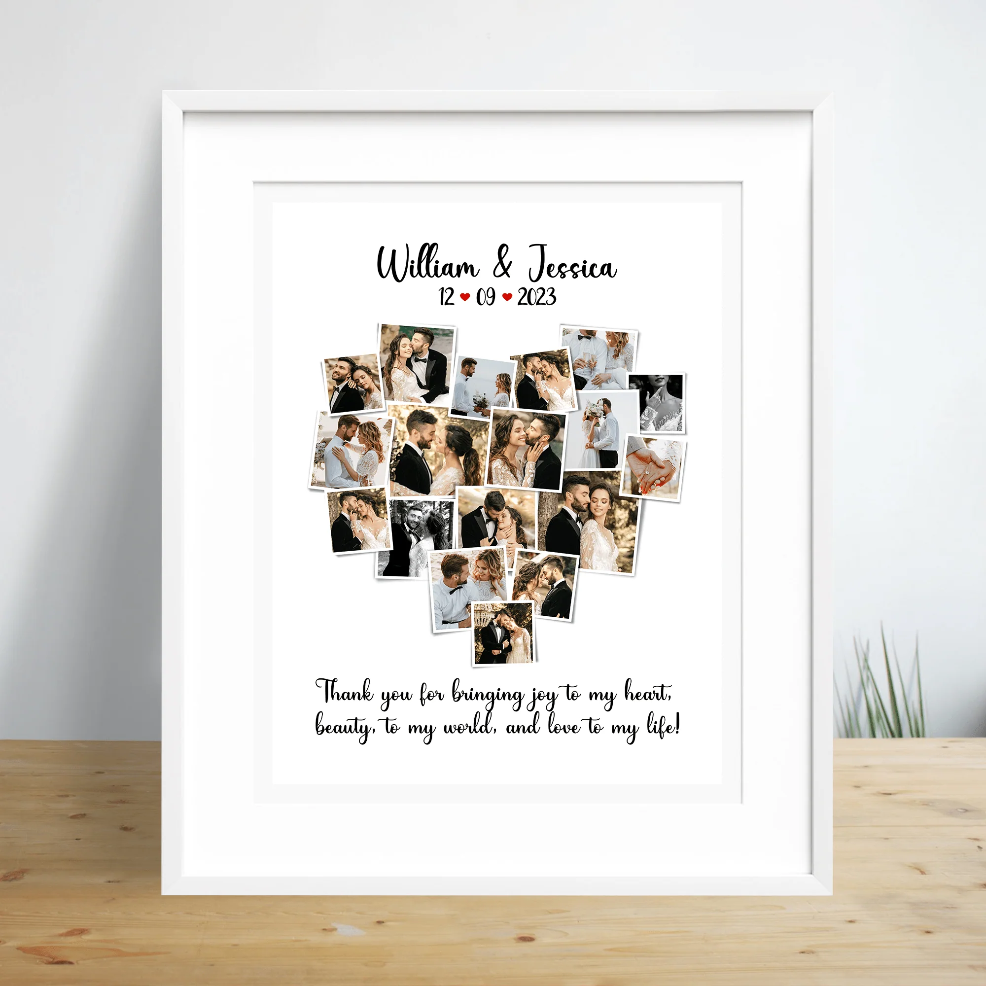 Custom Photo Thank You For Bringing Joy To My Heart Wedding Picture Frame TA29 890543