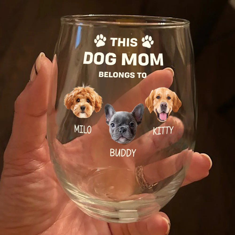 Custom Photo This Dog Mom Belongs To Me Dog Lover Wine Glass TH10 892681 - Image 6