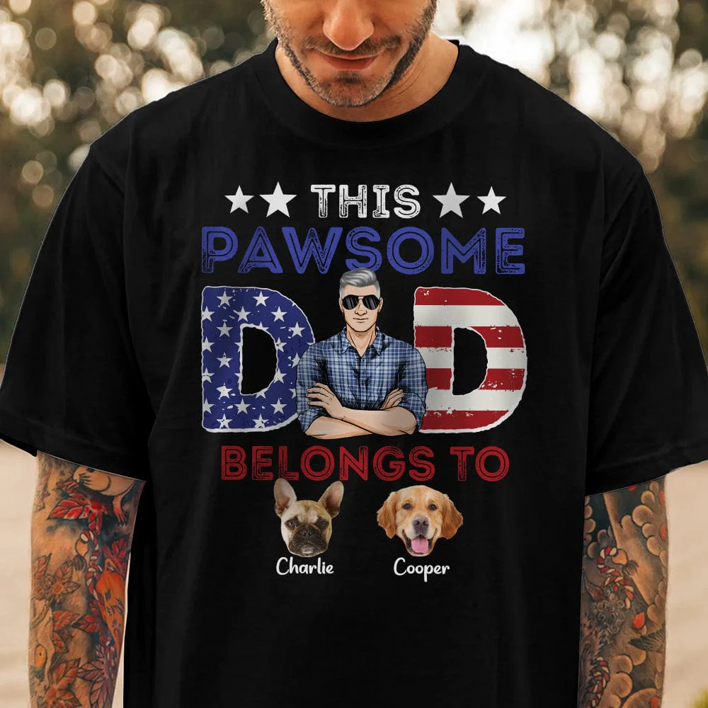 Custom Photo This Pawsome Dad Belongs To Dog Shirt TA29 889409 - Image 2