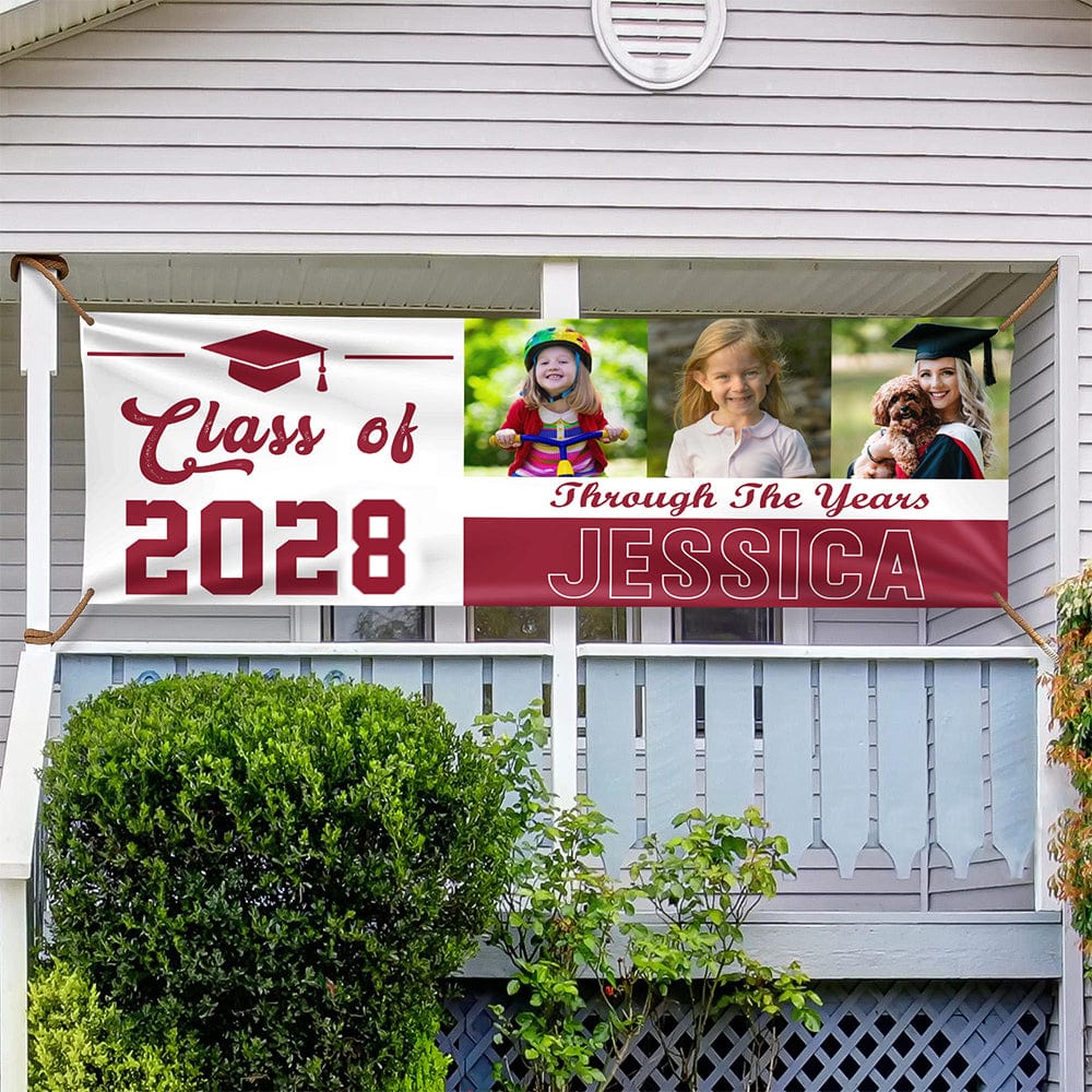 Custom Photo Through The Years Graduation Banner TH10 892357 - Image 11