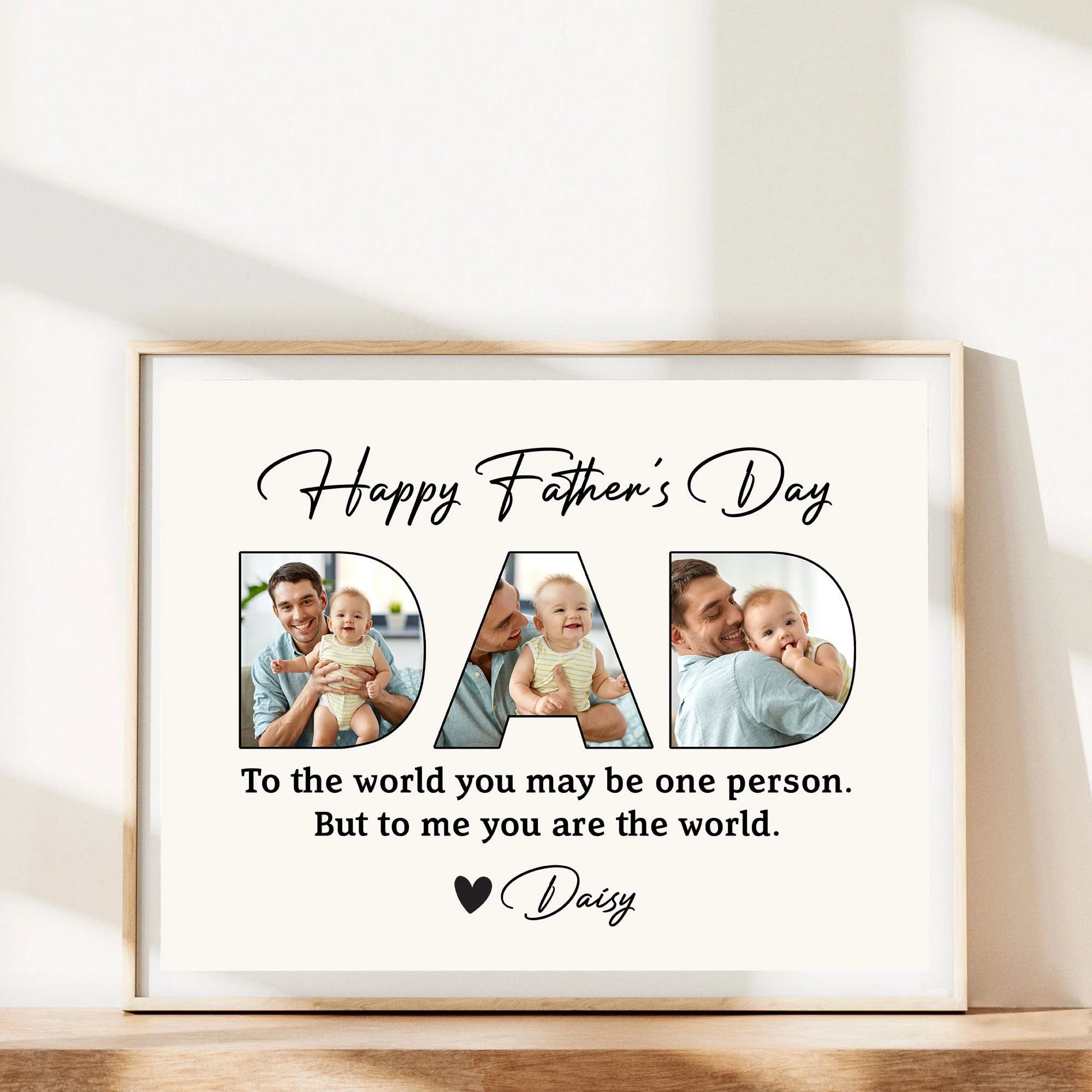 Custom Photo To Me You Are The World Father's Day Color Picture Frame TA29 890937 - Image 2