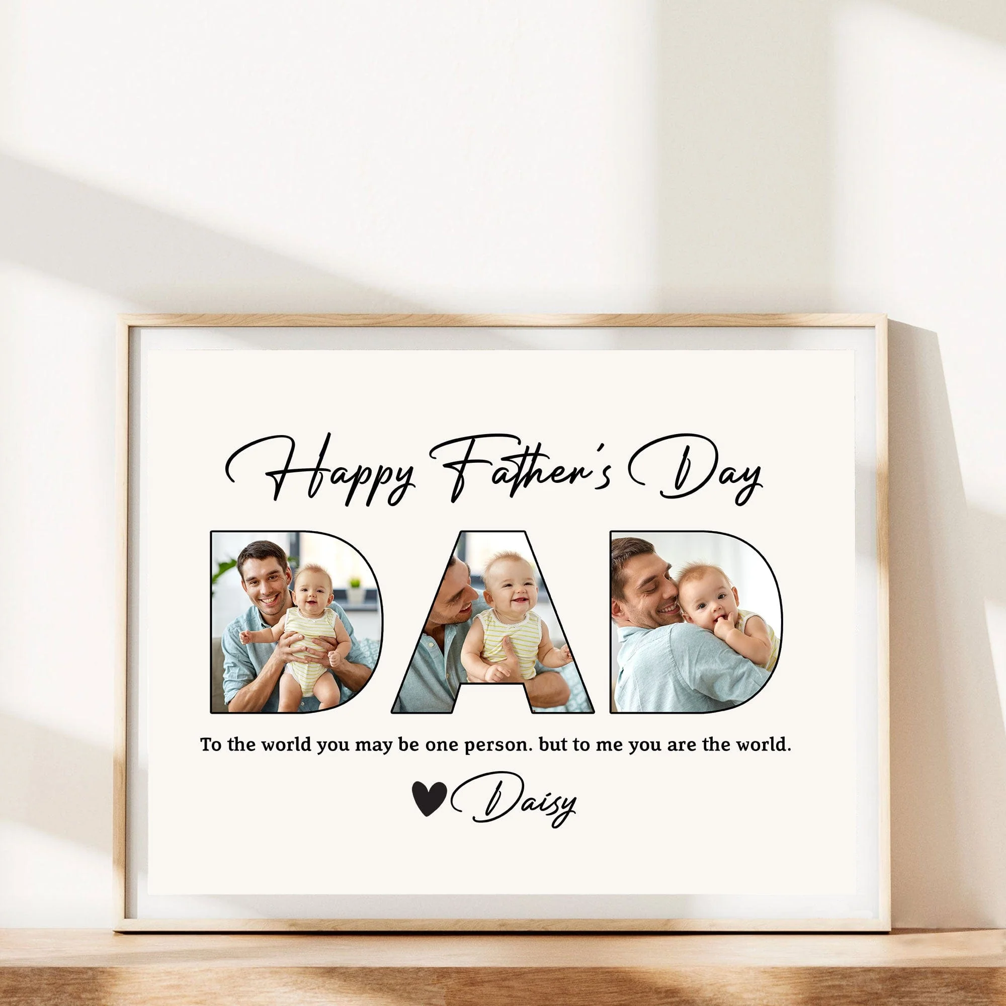 Custom Photo To Me You Are The World Father's Day Color Picture Frame TA29 890937 - Image 3