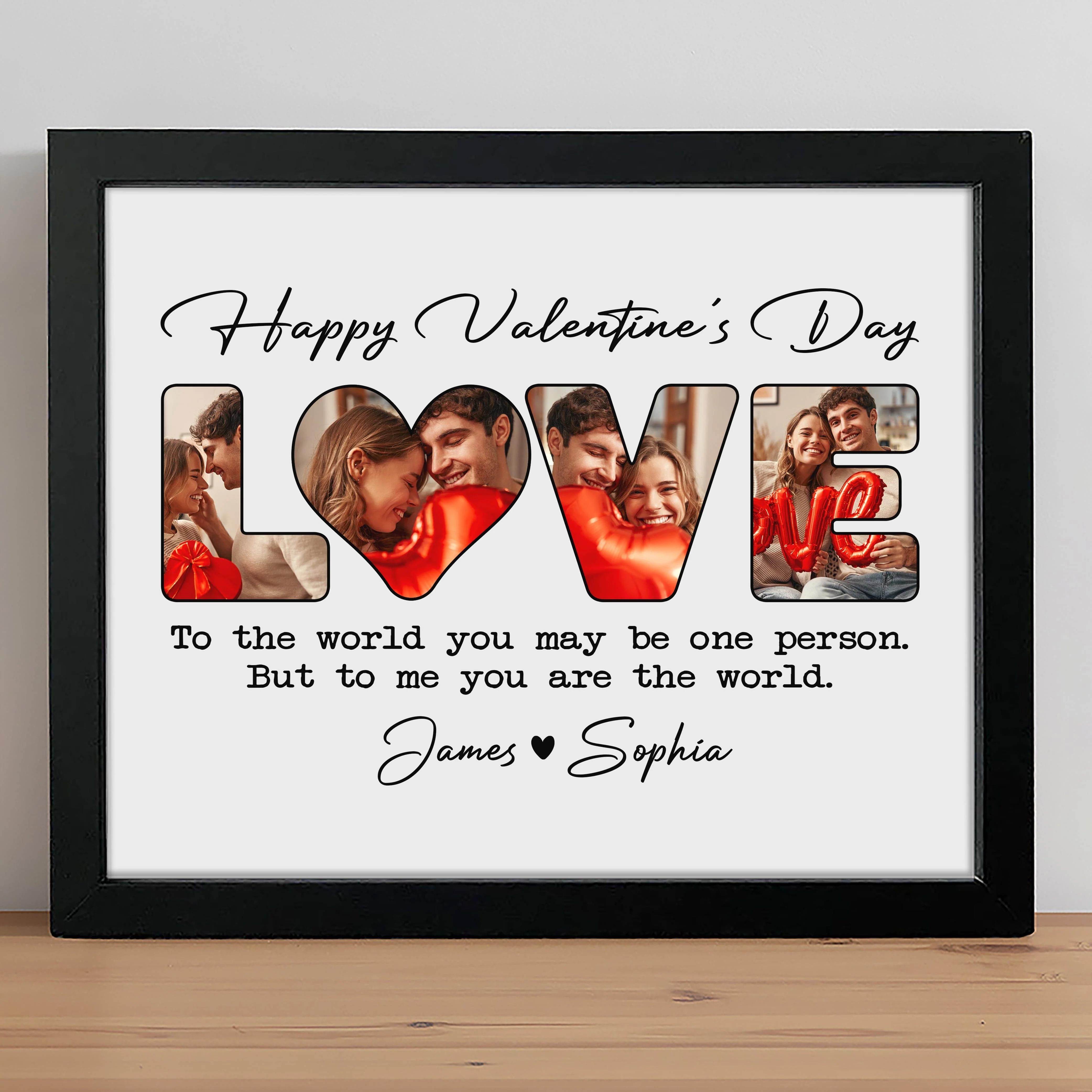 Custom Photo To Me You Are The World Valentine Picture Frame TH10 892227 - Image 2