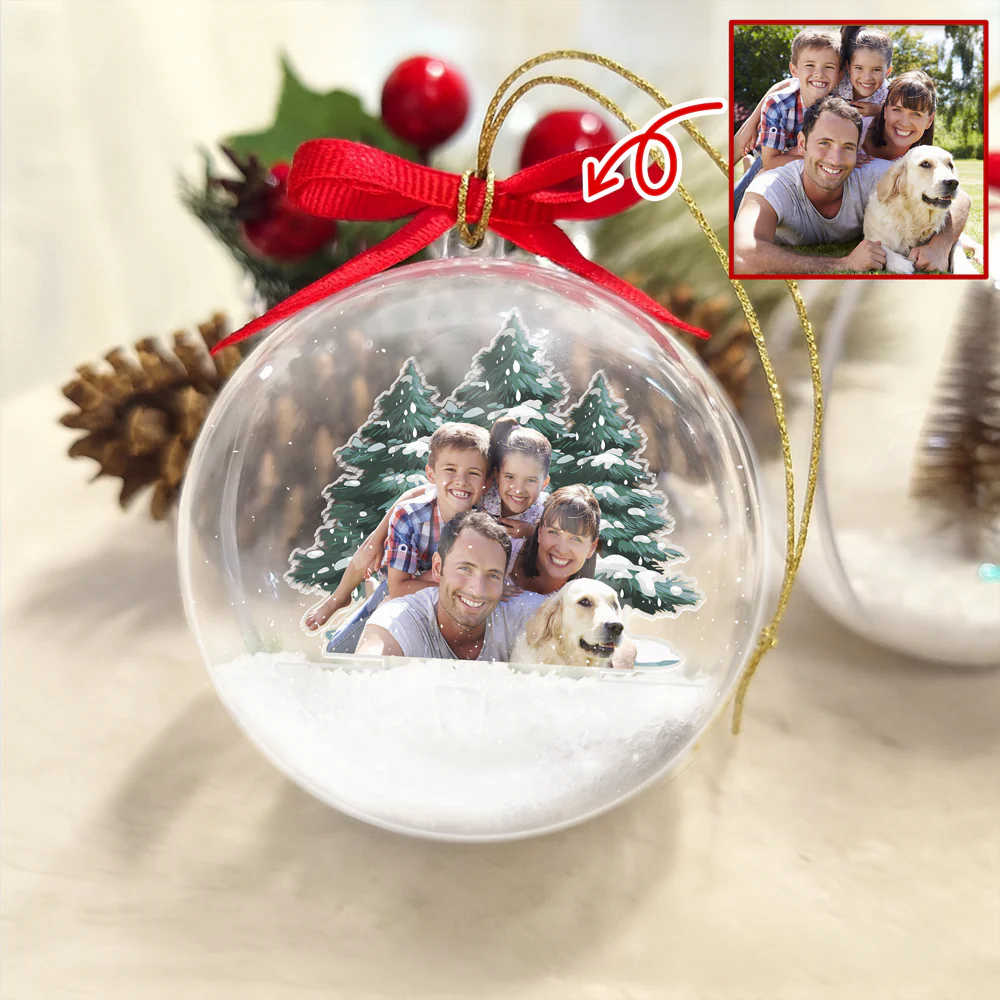 Custom Photo Together Is Our Favorite Place 3D Ball Ornament For Christmas TH10 896069 - Image 4