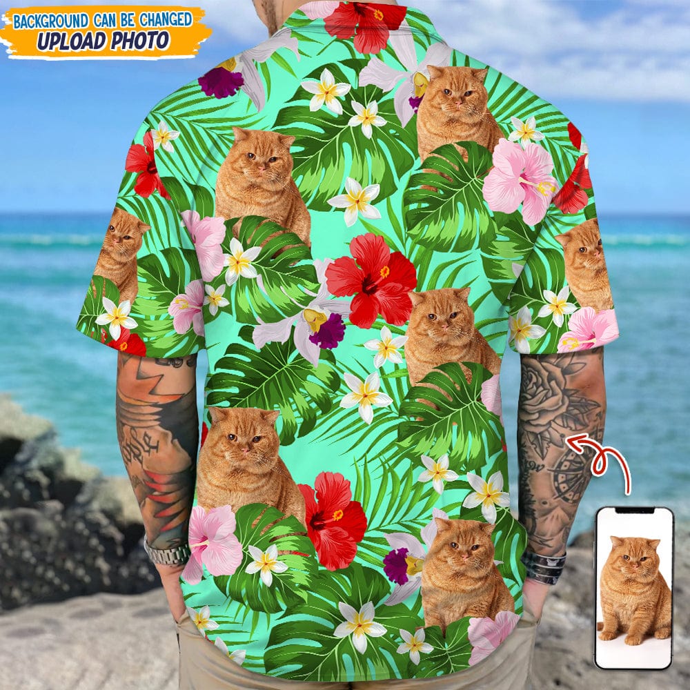 Custom Photo Tropical Style Cat Hawaii Shirt TH10 N304 889467 - Image 3