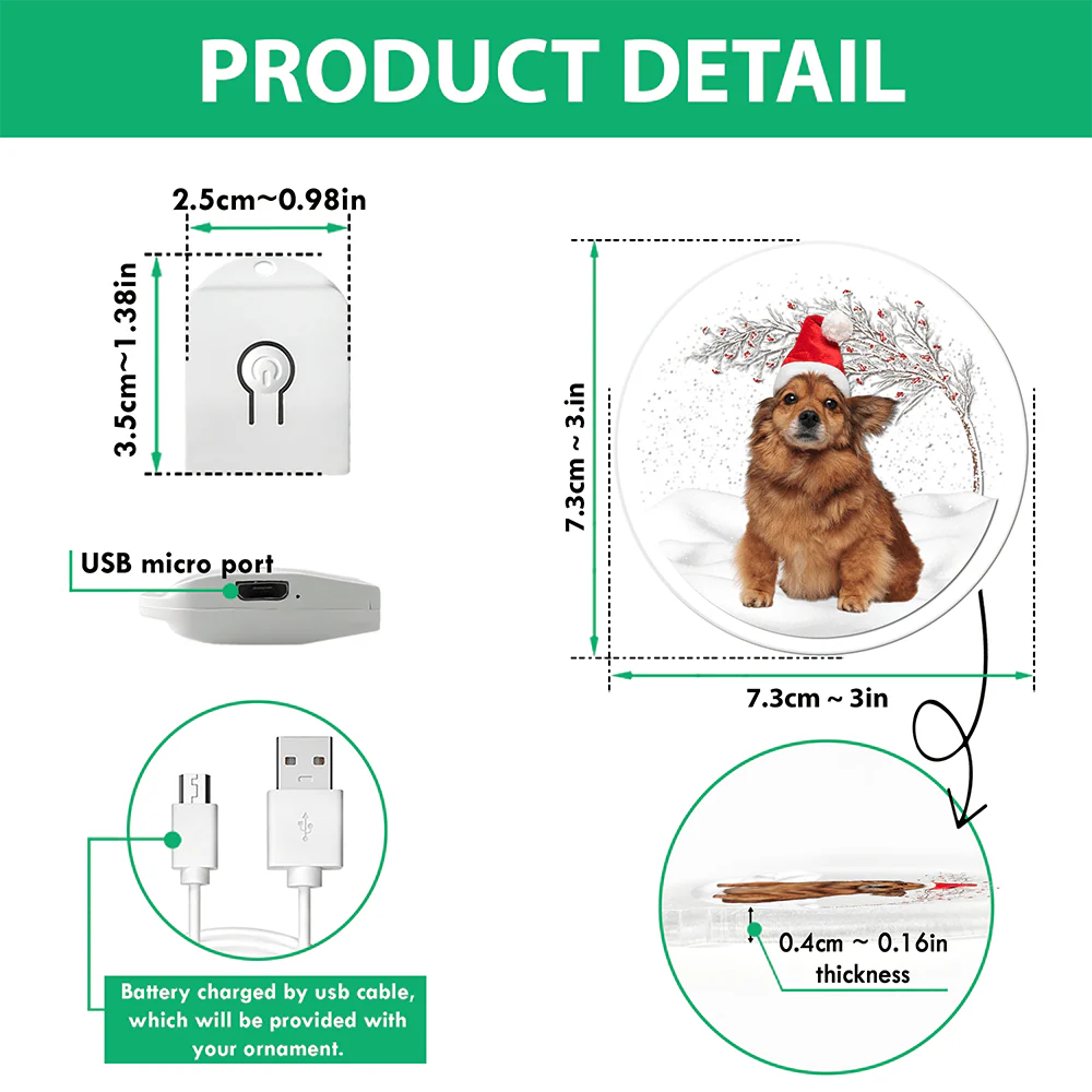 Custom Photo Under Christmas Tree For Dog Lover LED Acrylic Ornament TH10 892103 - Image 4