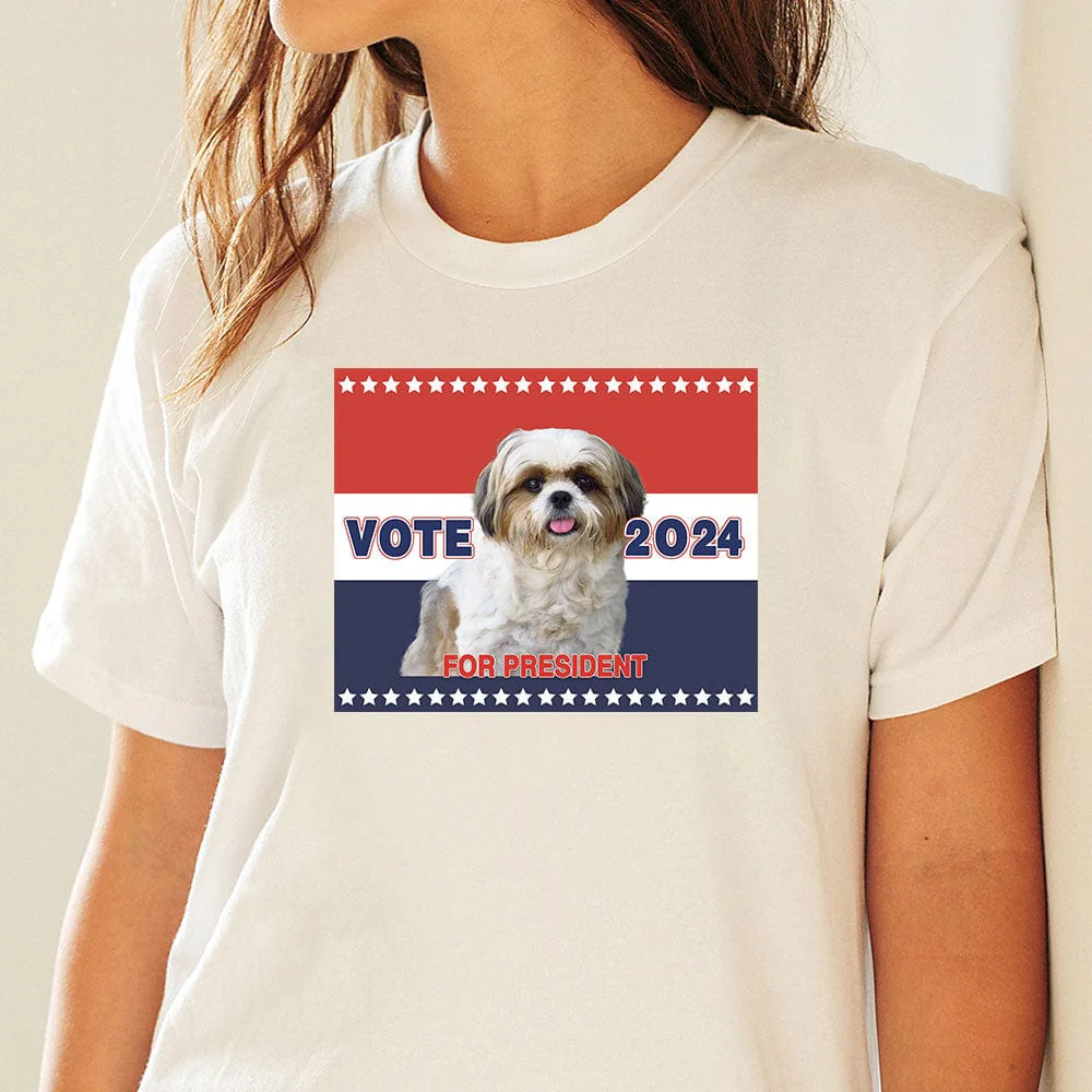 Custom Photo Vote For President 2024 Dog Shirt T368 889463 - Image 3
