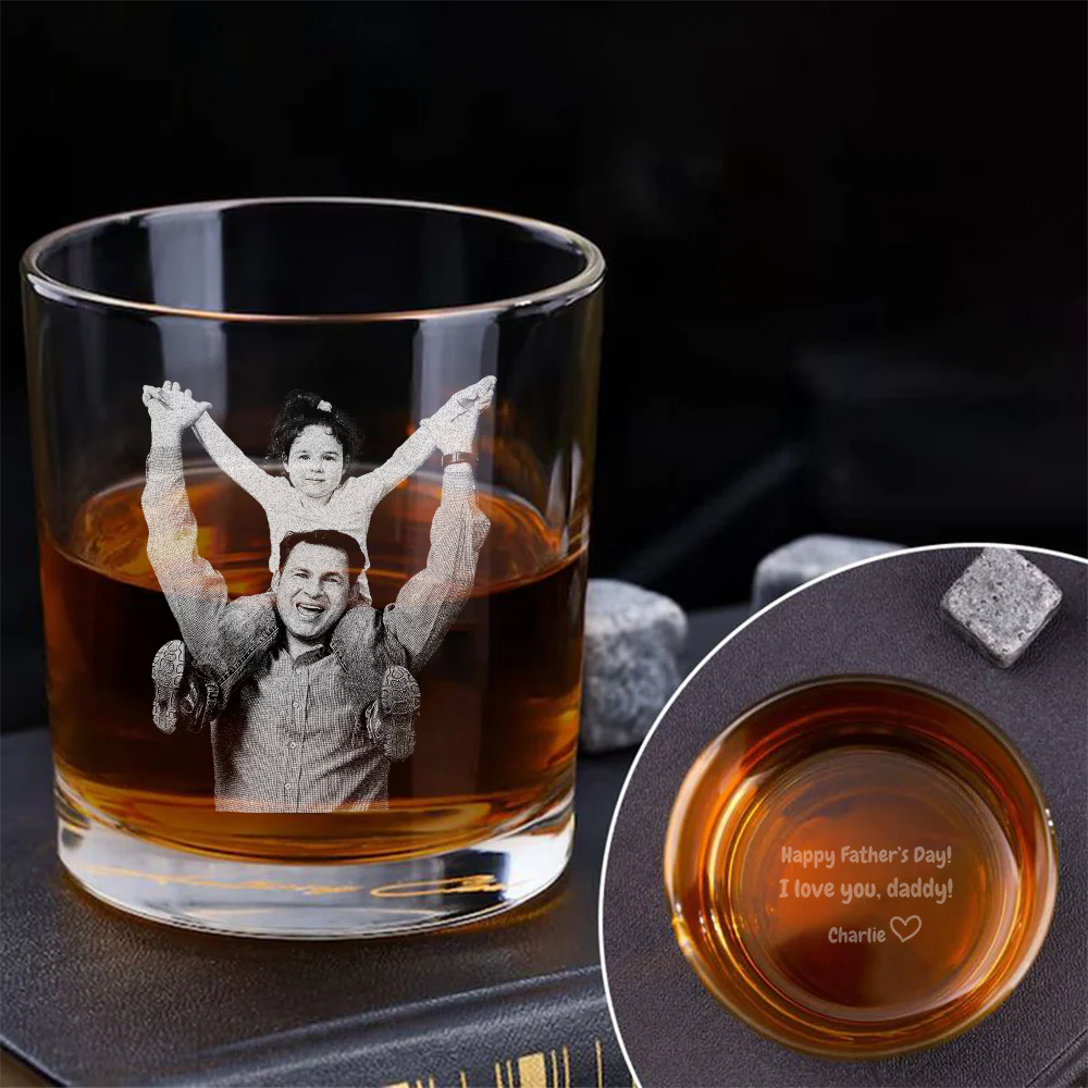 Custom Photo We Love You Daddy Happy Father's Day Whiskey Glass TH10 892793 - Image 3