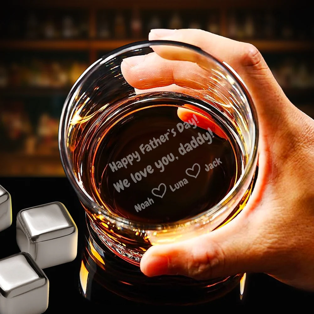 Custom Photo We Love You Daddy Happy Father's Day Whiskey Glass TH10 892793 - Image 5
