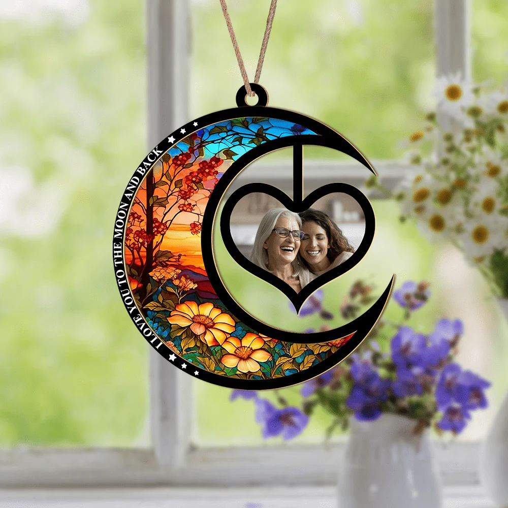 Custom Photo We Love You To The Moon And Back Christmas Suncatcher TH10 891501 - Image 6
