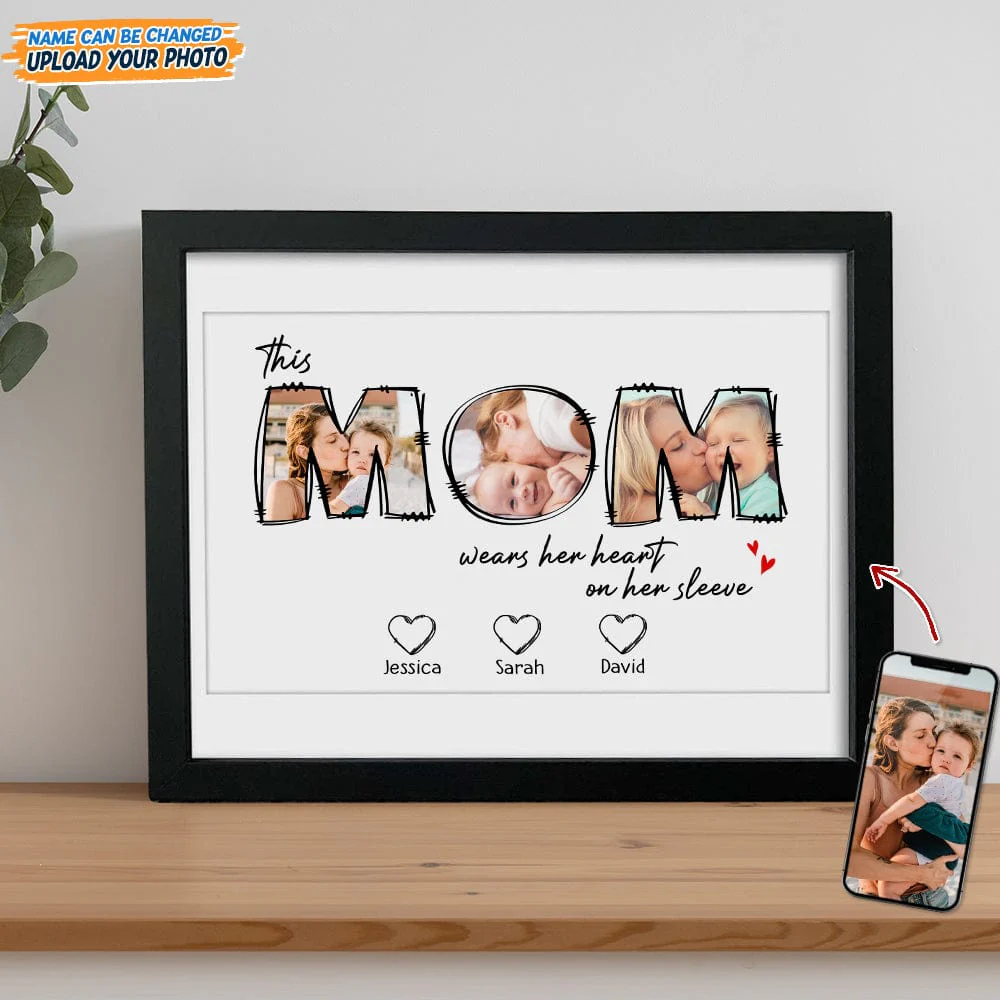 Custom Photo Wear Her Heart On Her Sleeve Picture Frame N304 889189 - Image 2