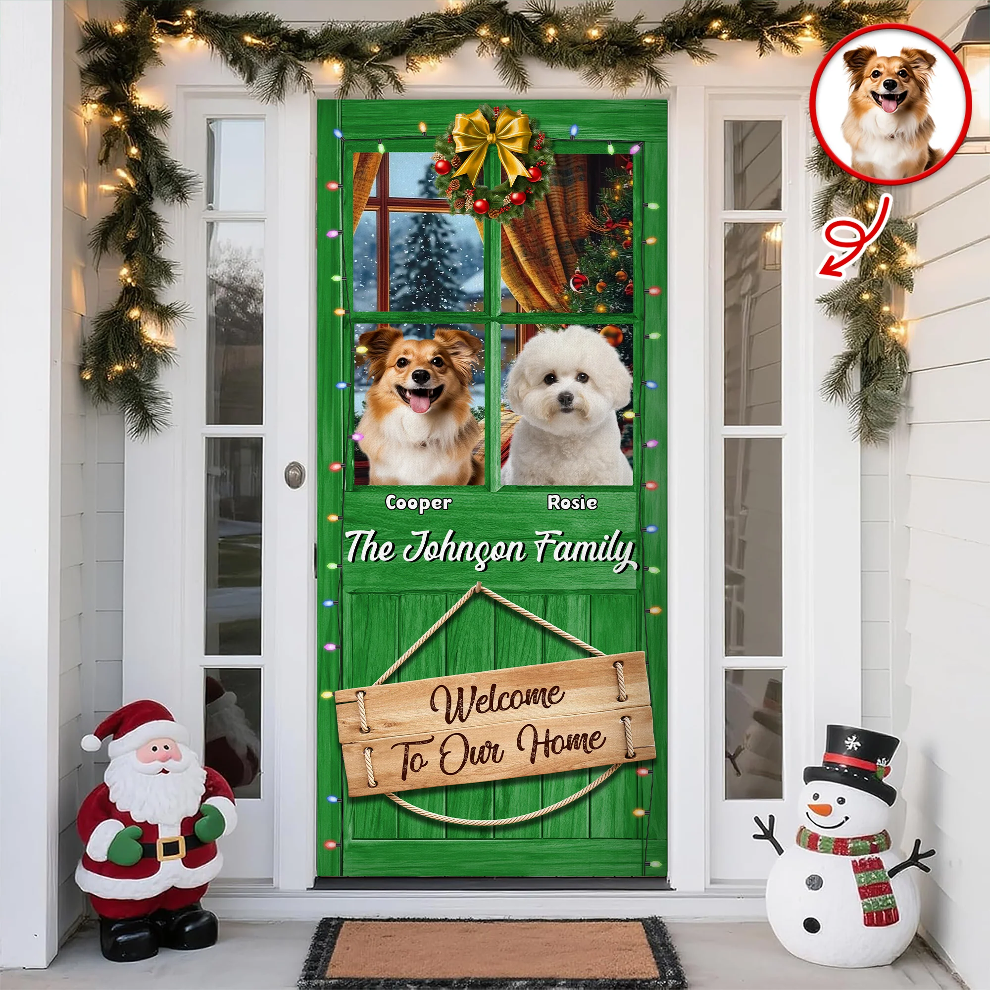 Custom Photo Welcome To My Home Door Cover For Dog Lover TH10 896539 - Image 5