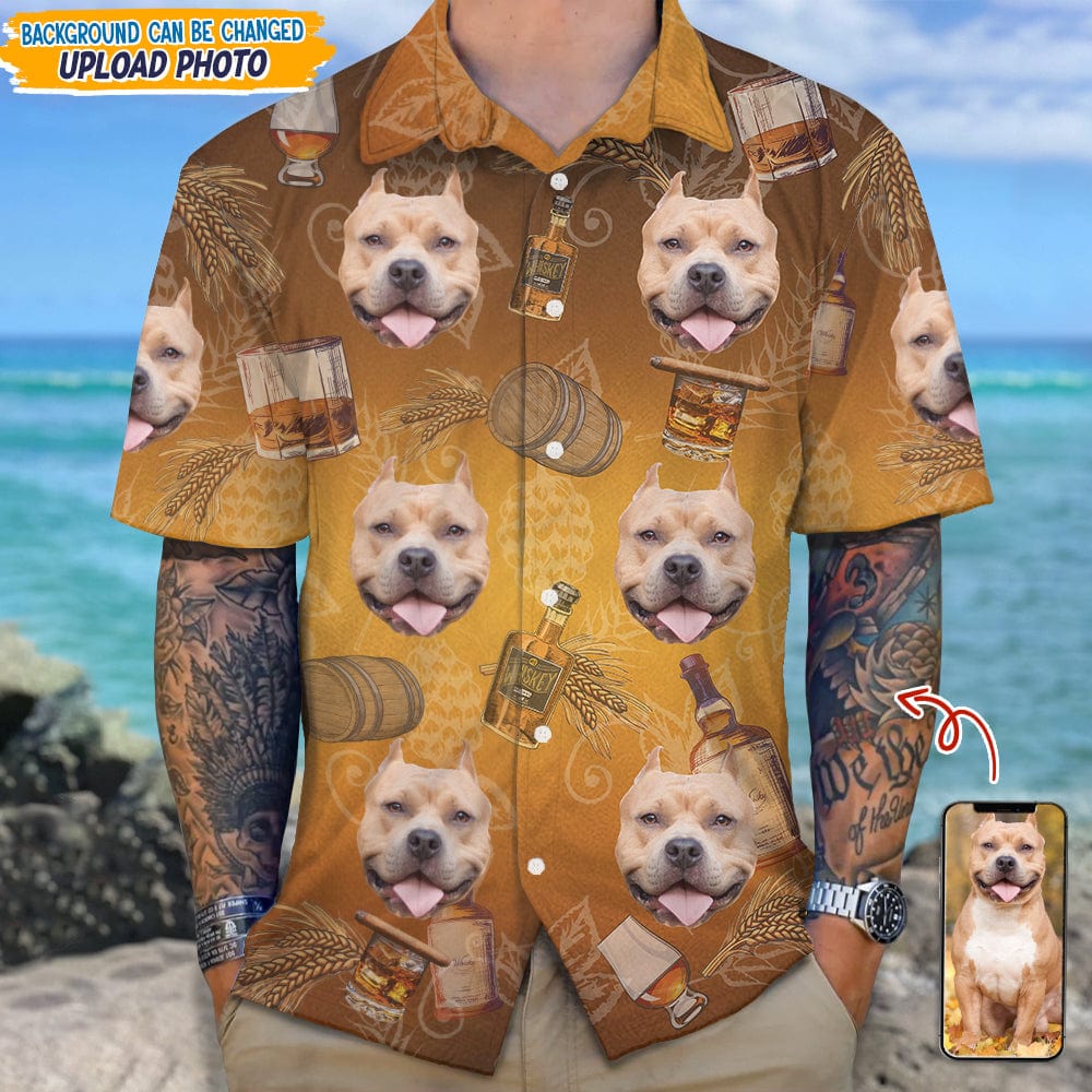 Custom Photo Whiskey And Dog Hawaii Shirt TA29 889367 - Image 2