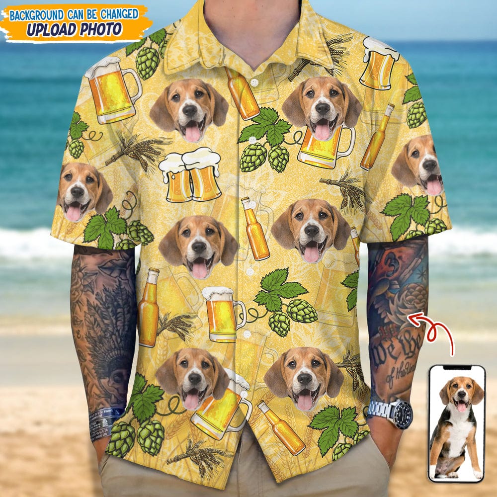 Custom Photo With Beer Bottle For Dog Lover Hawaii Shirt TA29 889361 - Image 2