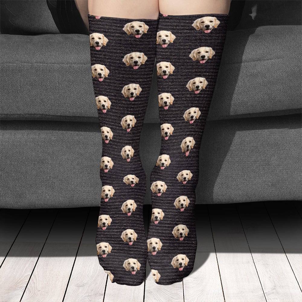 Custom Photo With Christmas Pattern Dog Cat For Men and Women Sock N304 890219 - Image 2