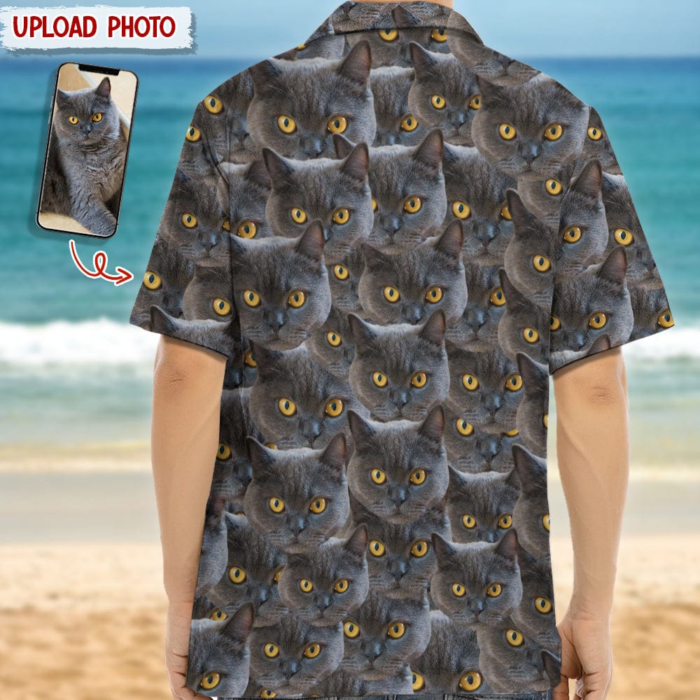 Custom Photo With Full Cat Face Hawaii Shirt N304 889325 - Image 3