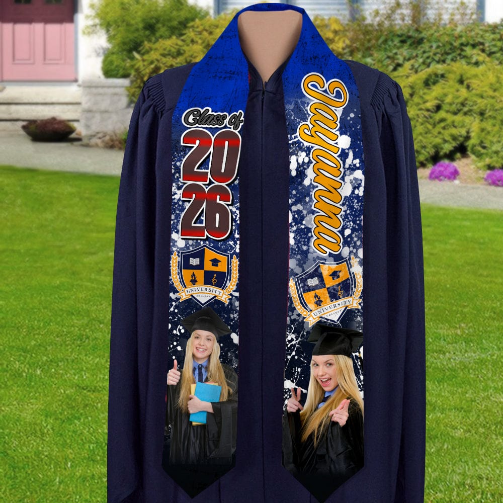 Custom Photo With Grunge Graduation Stoles N369 890697 CH07