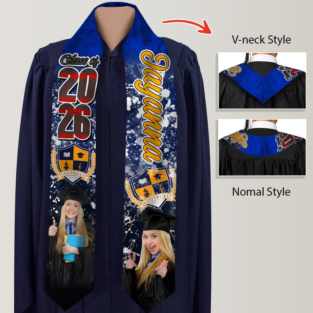 Custom Photo With Grunge Graduation Stoles N369 890697 CH07 - Image 20