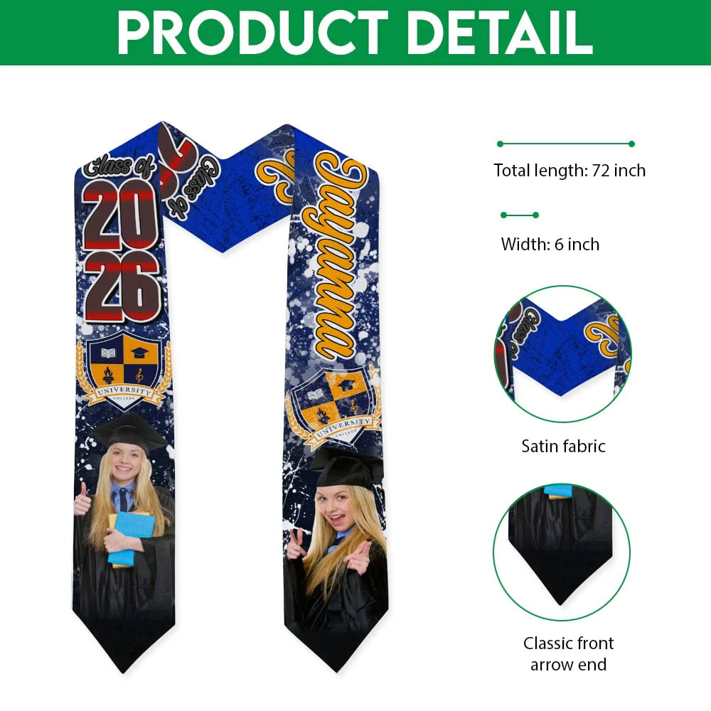 Custom Photo With Grunge Graduation Stoles N369 890697 CH07 - Image 21