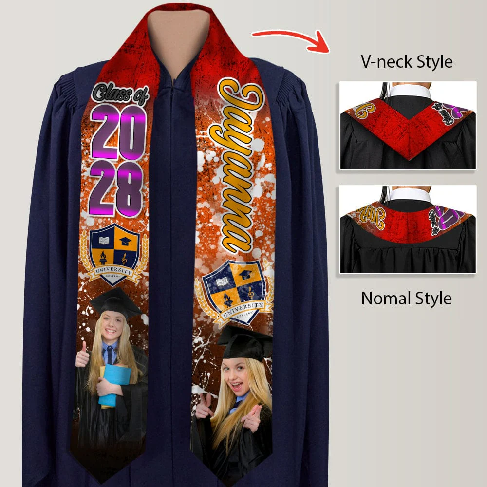 Custom Photo With Grunge Graduation Stoles N369 890697 CH07 - Image 30
