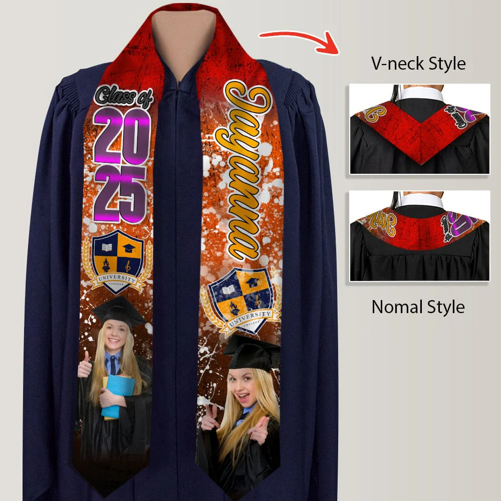 Custom Photo With Grunge Graduation Stoles N369 890697 CH07 - Image 6