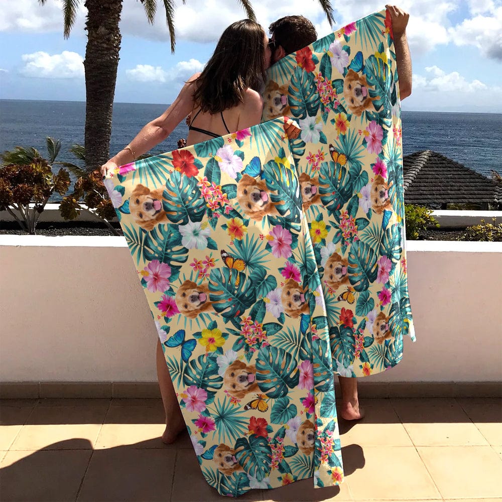 Custom Photo With Tropical Dog Beach Towel N304 890661 - Image 2