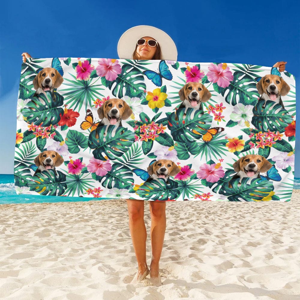 Custom Photo With Tropical Dog Beach Towel N304 890661 - Image 3