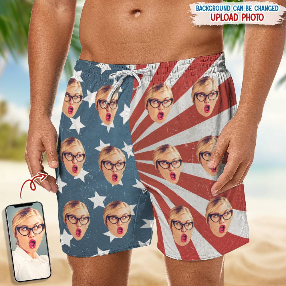 Custom Photo With US Flag Beach Short TA29 889273 - Image 4
