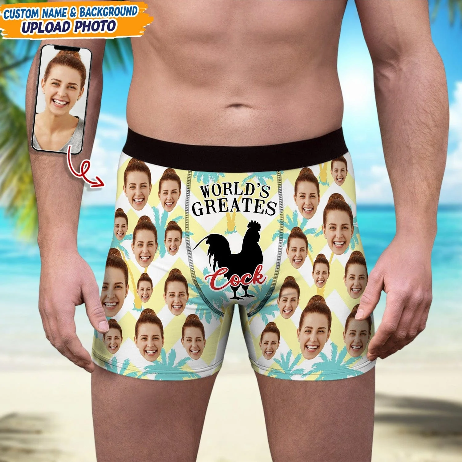 Custom Photo Worlds Greatest Cock Custom Mens All Over Print Boxer Briefs N304 889427 - Image 4