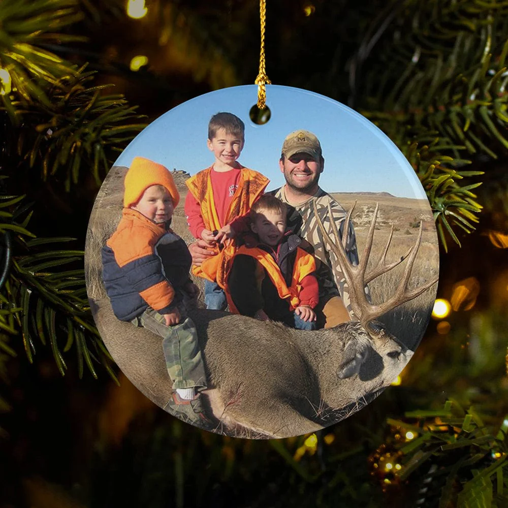 Custom Photo Your Deer Hunt Ceramic Ornament TH10 892169 - Image 3
