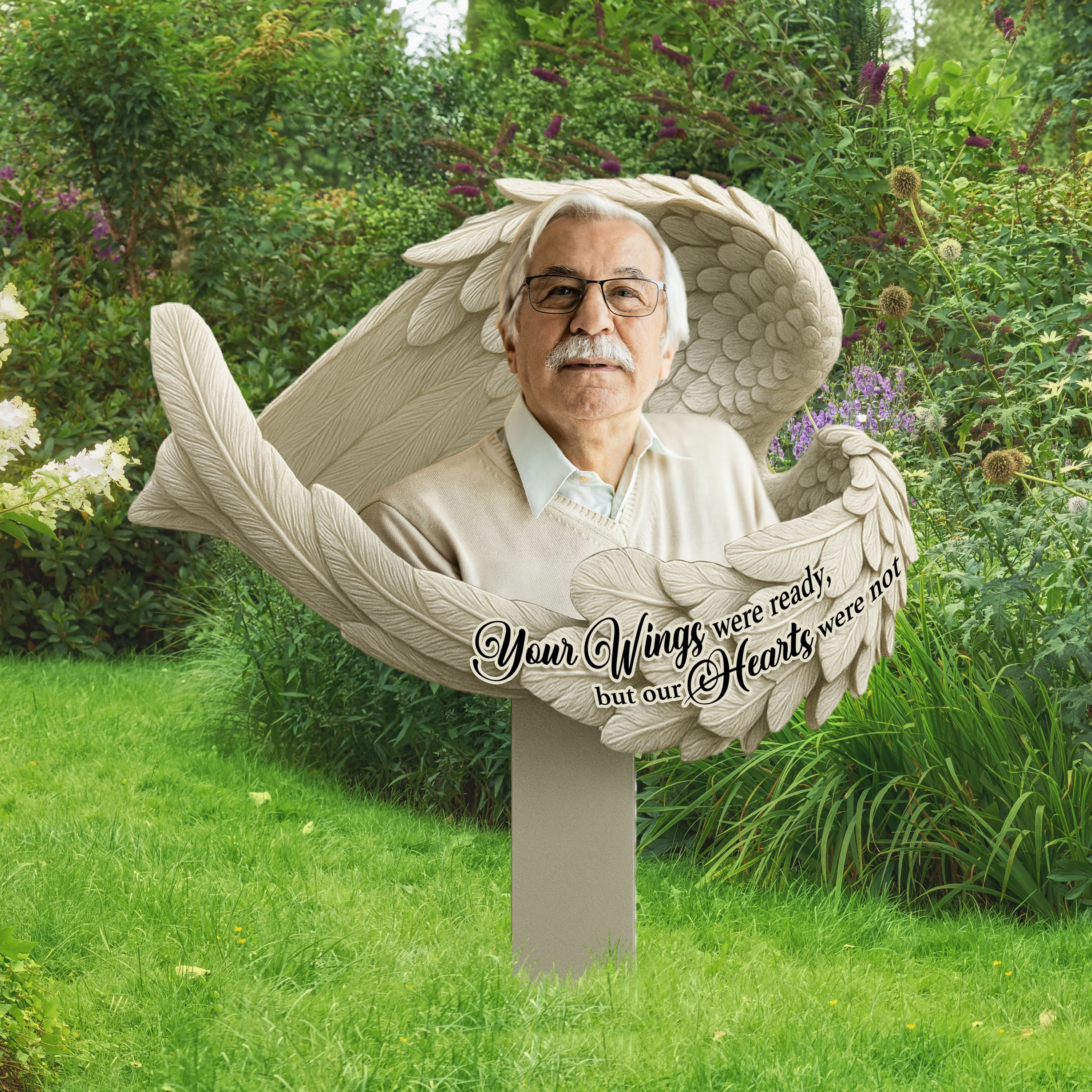 Custom Photo Your Wings Were Ready Memorial Garden Stake TH10 892843 - Image 2