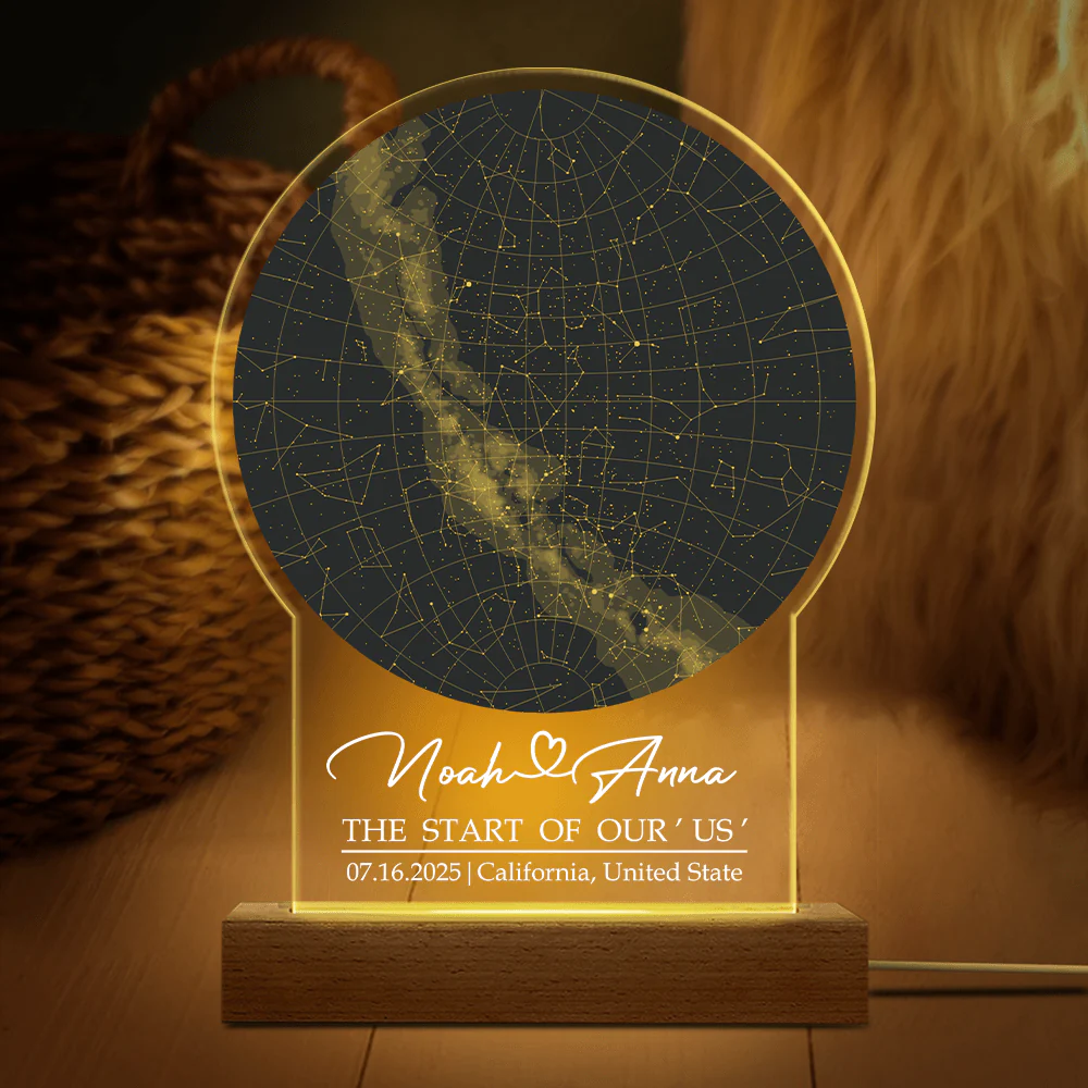 Custom Star Map By Date Anniversary Gift Acrylic Plaque LED Night Light TH10 892277