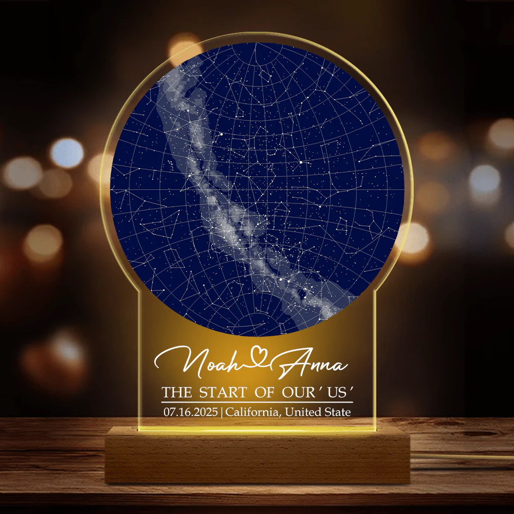 Custom Star Map By Date Anniversary Gift Acrylic Plaque LED Night Light TH10 892277 - Image 2