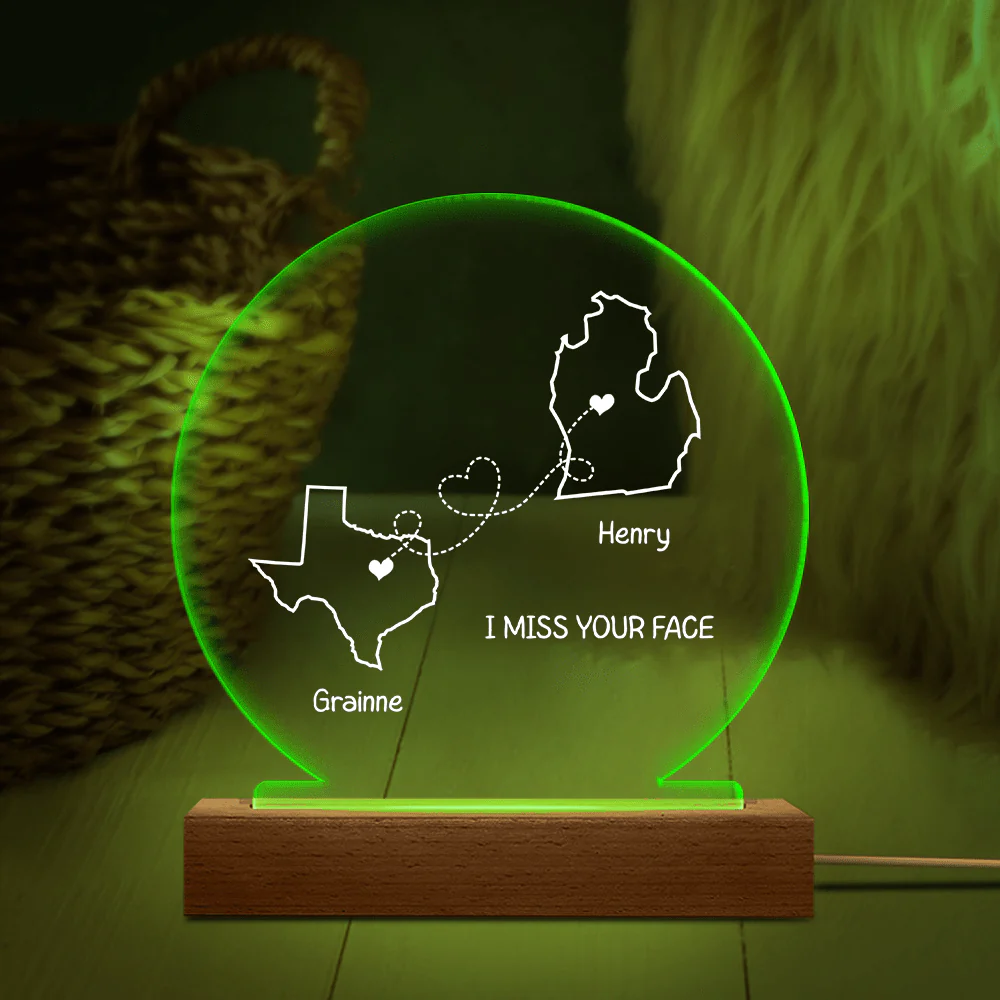 Custom Two Map For Couple Valentine Acrylic Plaque LED Night Light TH10 892191 - Image 2