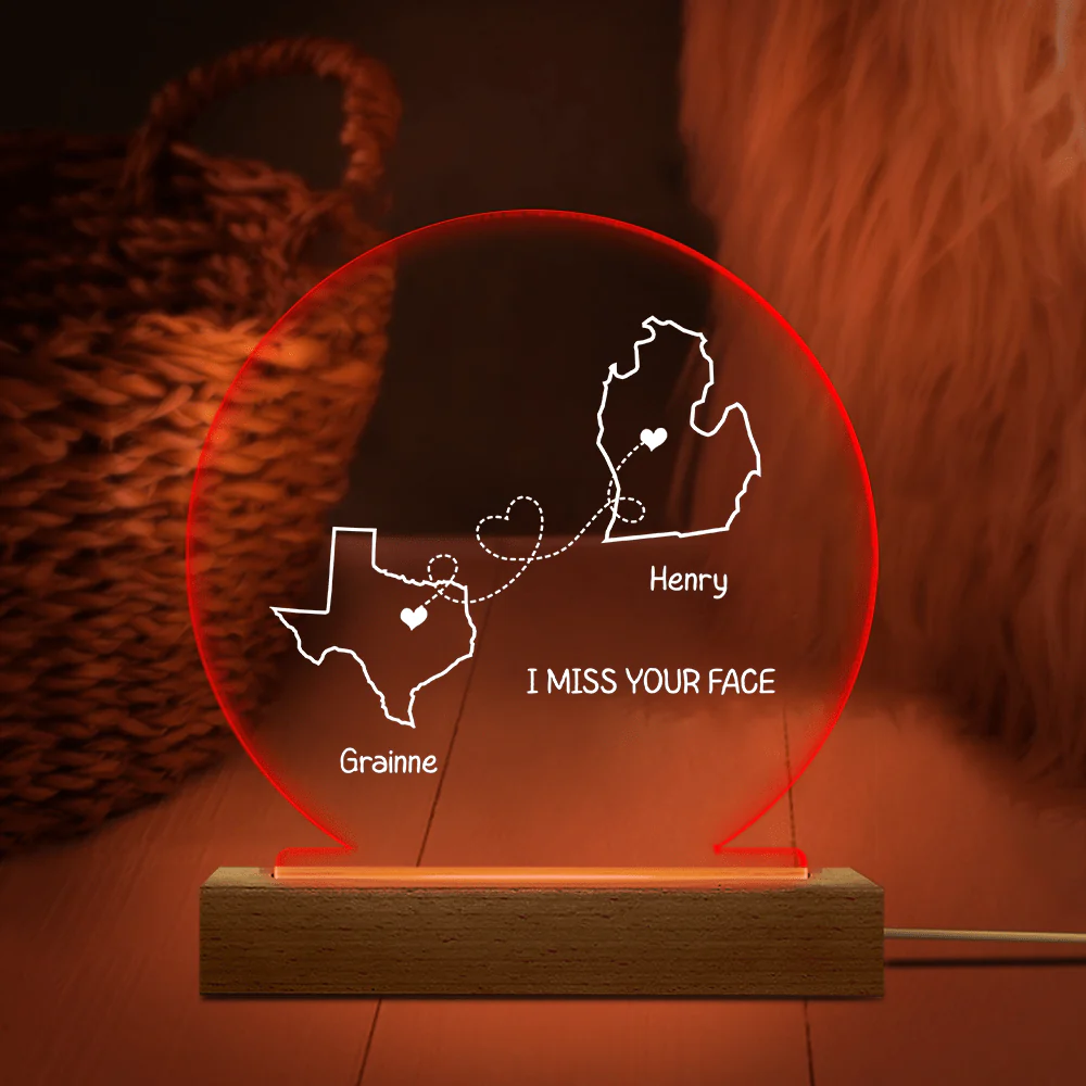 Custom Two Map For Couple Valentine Acrylic Plaque LED Night Light TH10 892191 - Image 3