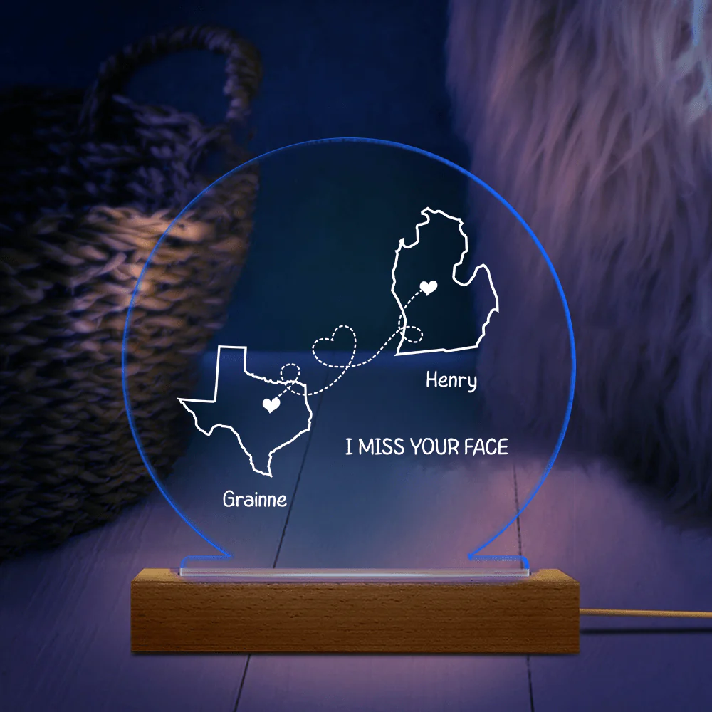 Custom Two Map For Couple Valentine Acrylic Plaque LED Night Light TH10 892191 - Image 4