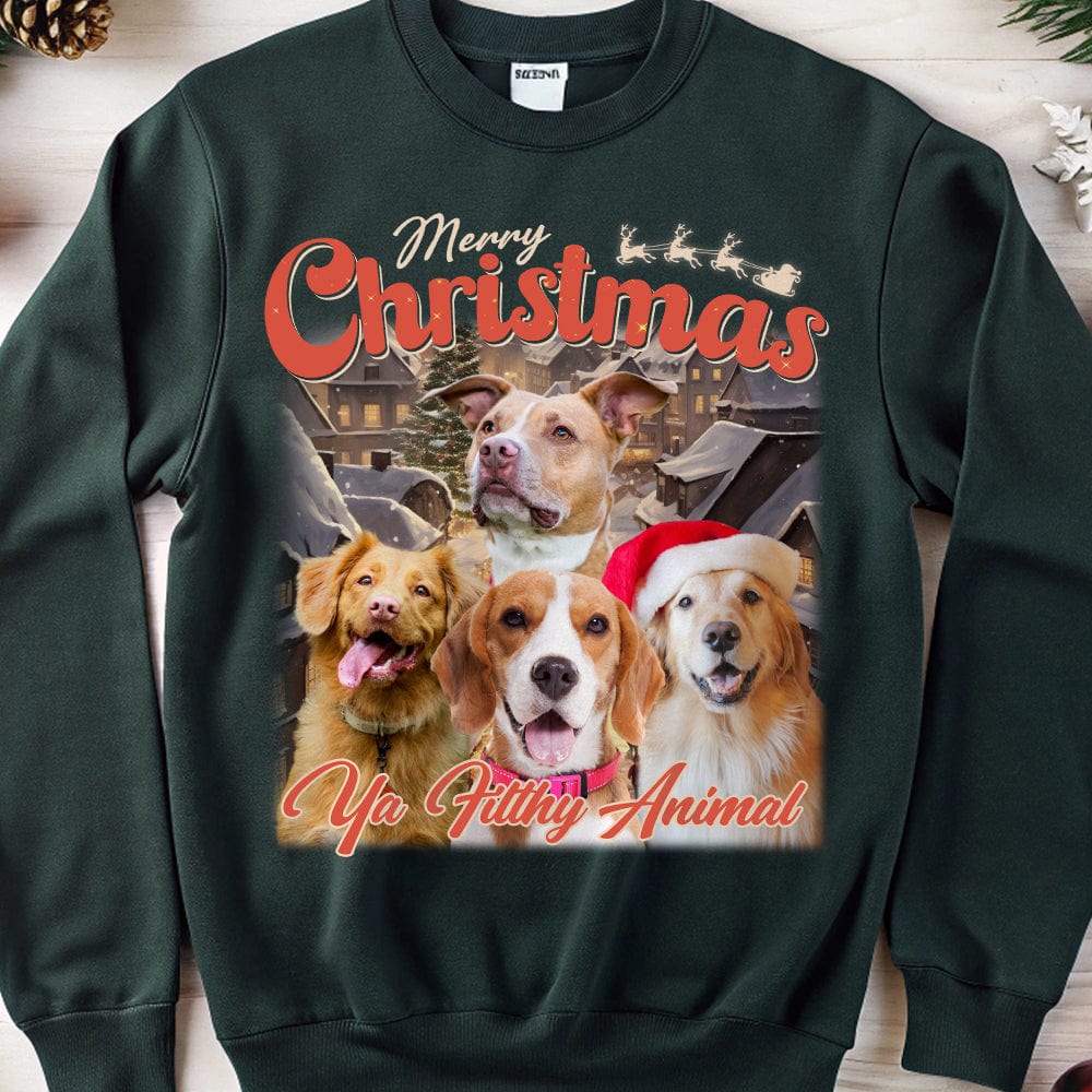 Custom Your Pet Retro Vintage Portrait Christmas Sweatshirt TH10 891693 - Image 3