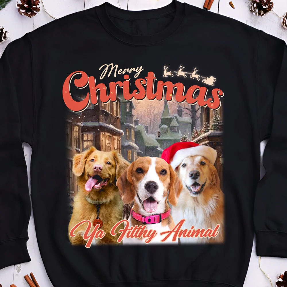 Custom Your Pet Retro Vintage Portrait Christmas Sweatshirt TH10 891693 - Image 4