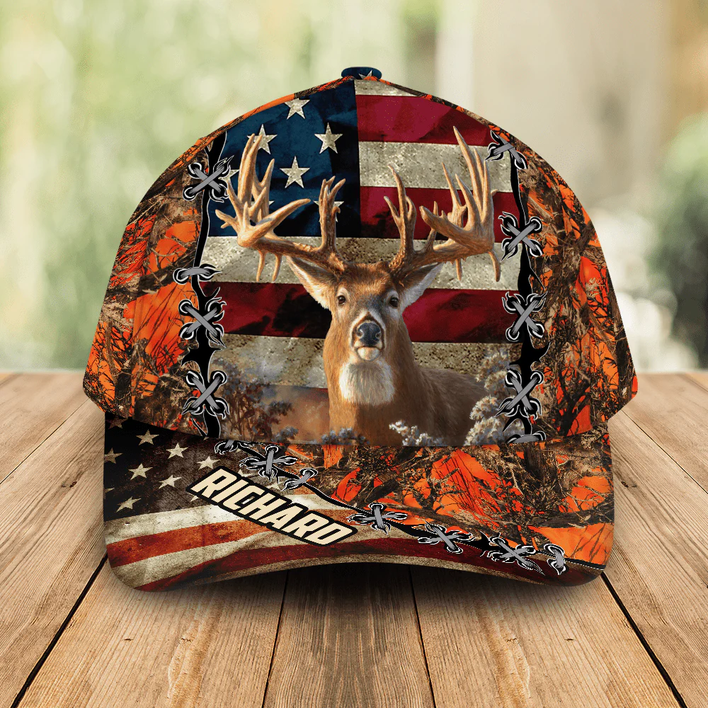 Deer And Duck Hunting American Flag Baseball Cap Personalized Gift N304 890033