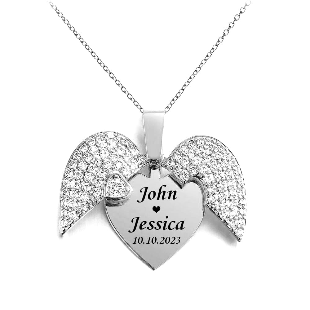 Engraved Heart Necklace Personalized Gift DA199 890263 - Image 3