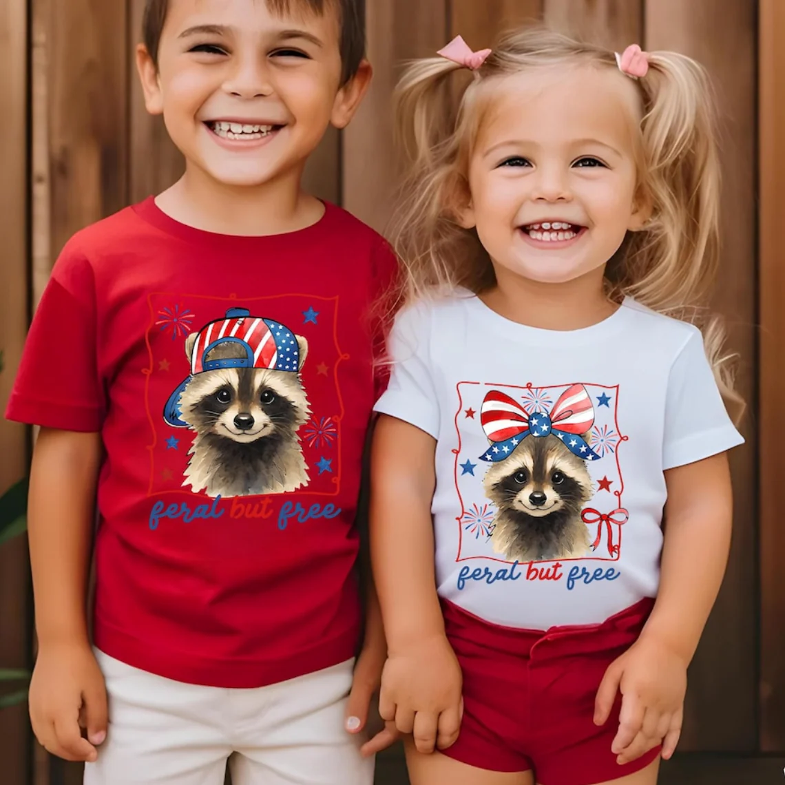 Feral But Free Raccoon Kids Shirt TH10 170099 - Image 2