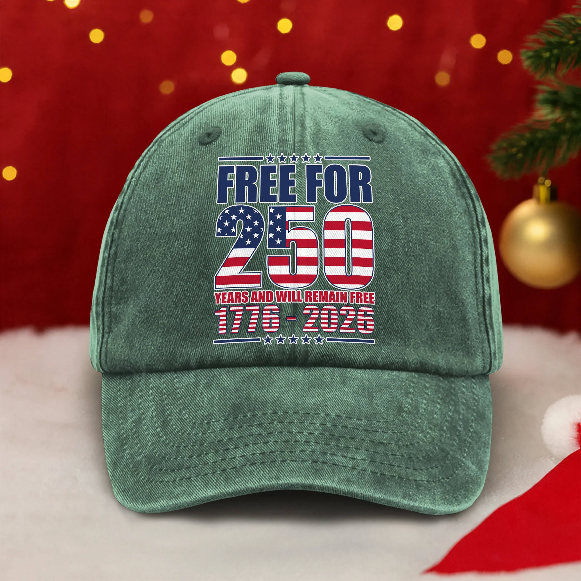 Free For America Washed Denim Baseball Cap TH10 894593 - Image 3