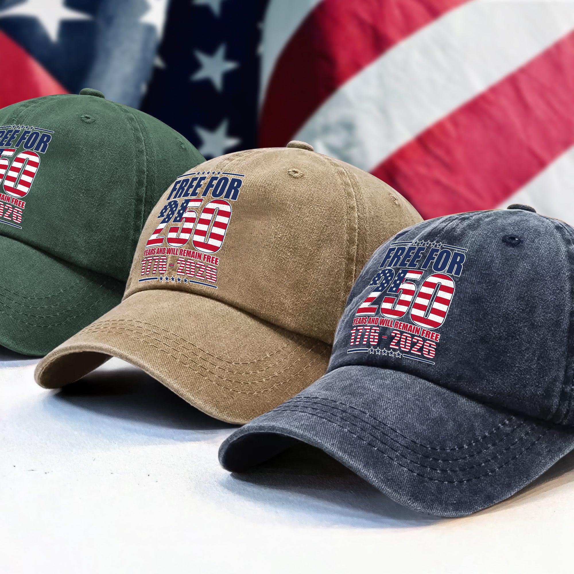 Free For America Washed Denim Baseball Cap TH10 894593 - Image 4