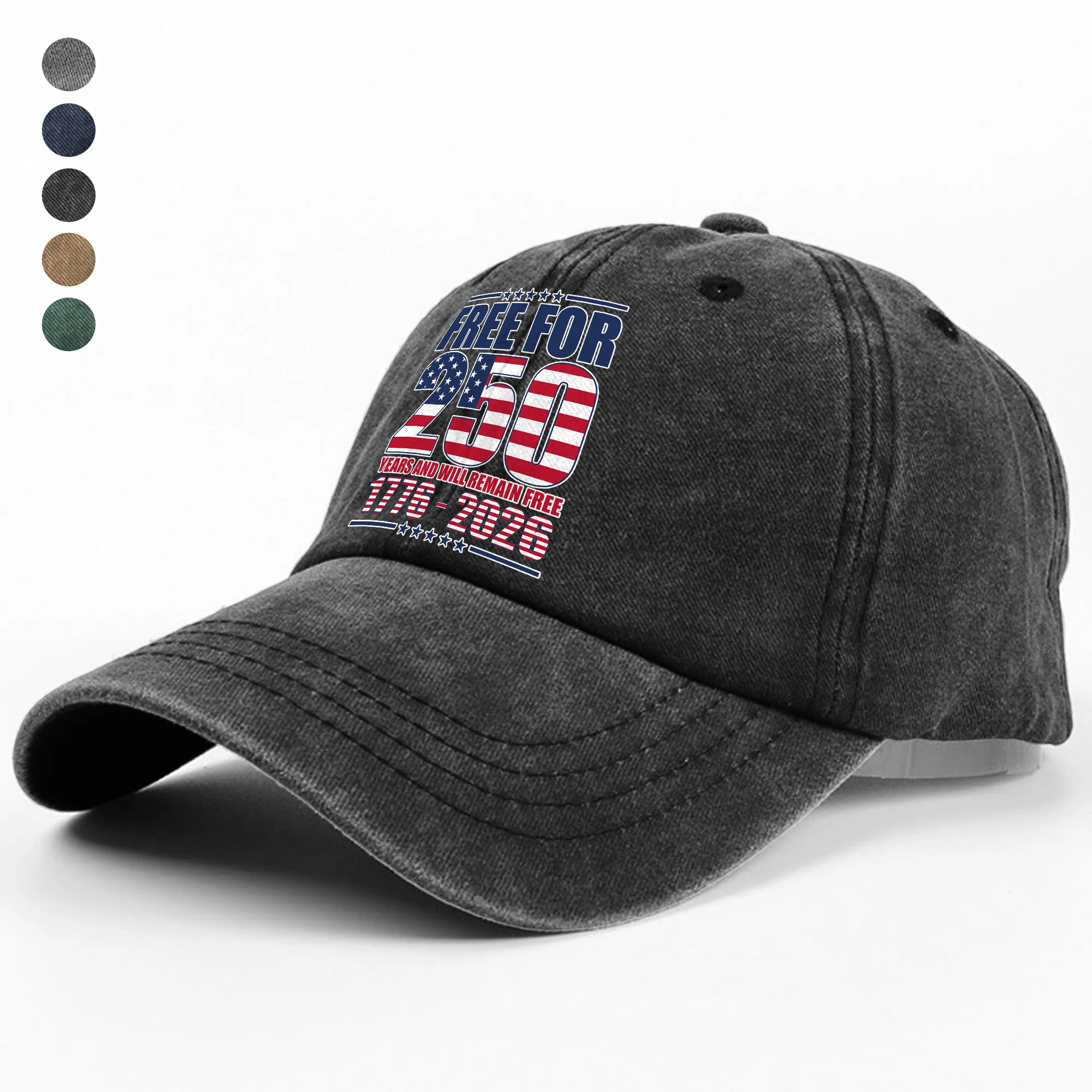 Free For America Washed Denim Baseball Cap TH10 894593 - Image 5